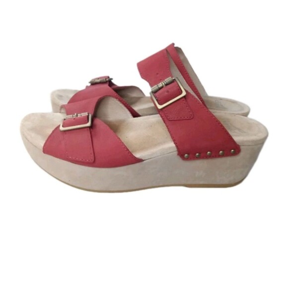 Dansko Shoes - Dansko Selma Platform Wedge Sandals Women's Size 9.5/10 EU 40 Red Leather